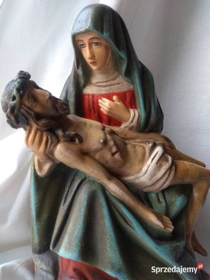 Stare przepieknie malowane figurki pieta Częstochowa