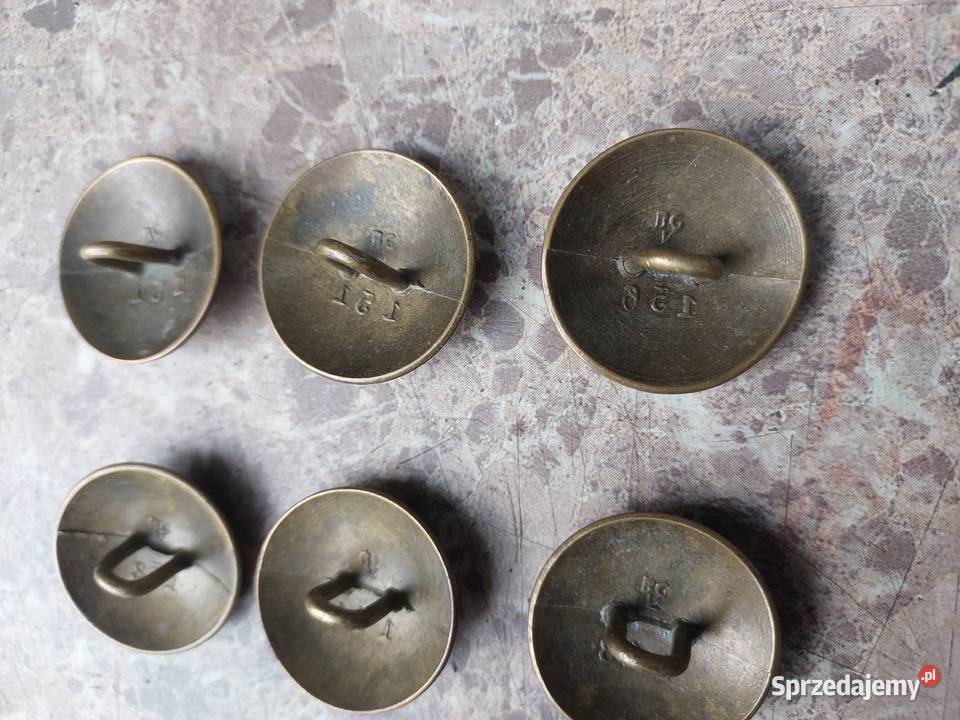 Stare guziki wojskowe płaszcza LWP Grabski Łódź Tczew