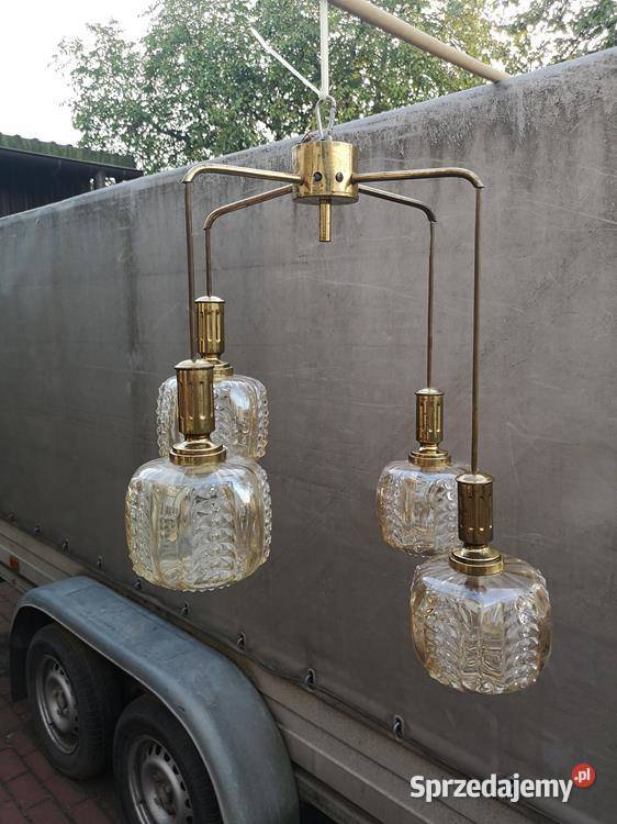 Żyrandol Lampa Kaskadowa Vintage Prl Oryginalna Swarzędz
