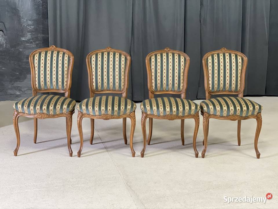 Elegancki komplet 4 krzeseł w stylu ludwikowskim Budno sprzedam
