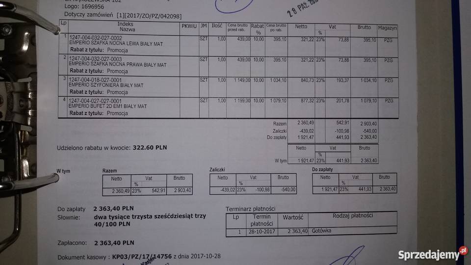 Agata Meble zestaw białych mebli do sypialni 700 wielkopolskie Grodzisk Wielkopolski sprzedam