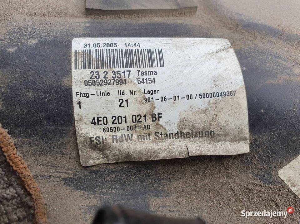 ZBIORNIK PALIWA AUDI A8 D3 4E0201021BF Pozostałe kujawsko-pomorskie