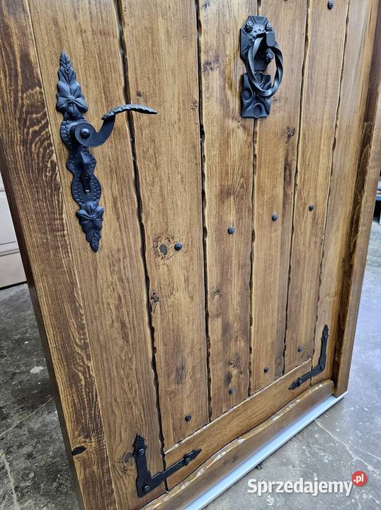 Drzwi DŁUGOSZ drewniane zewnętrzne góralskie wielkopolskie Ostrów Wielkopolski