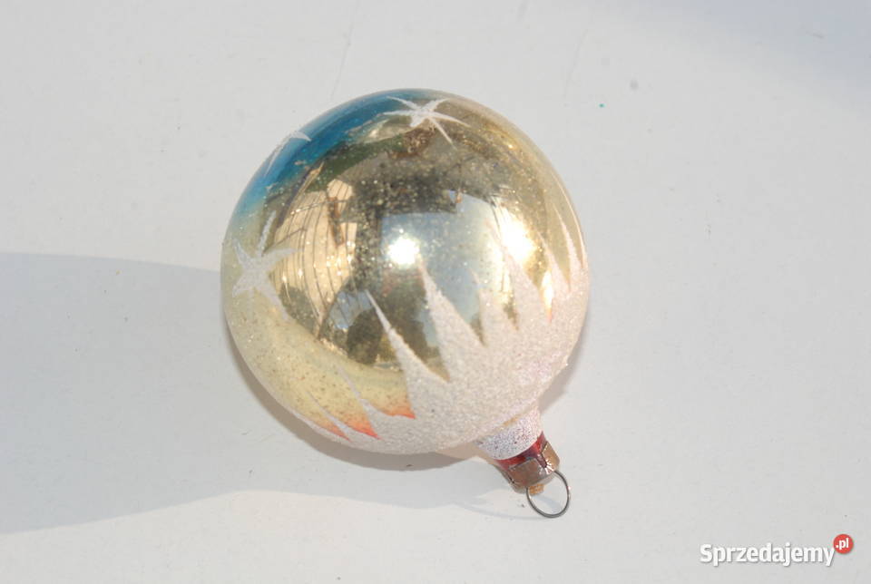 Stara bombka ozdoba choinkowa bańka złota Cieszyn