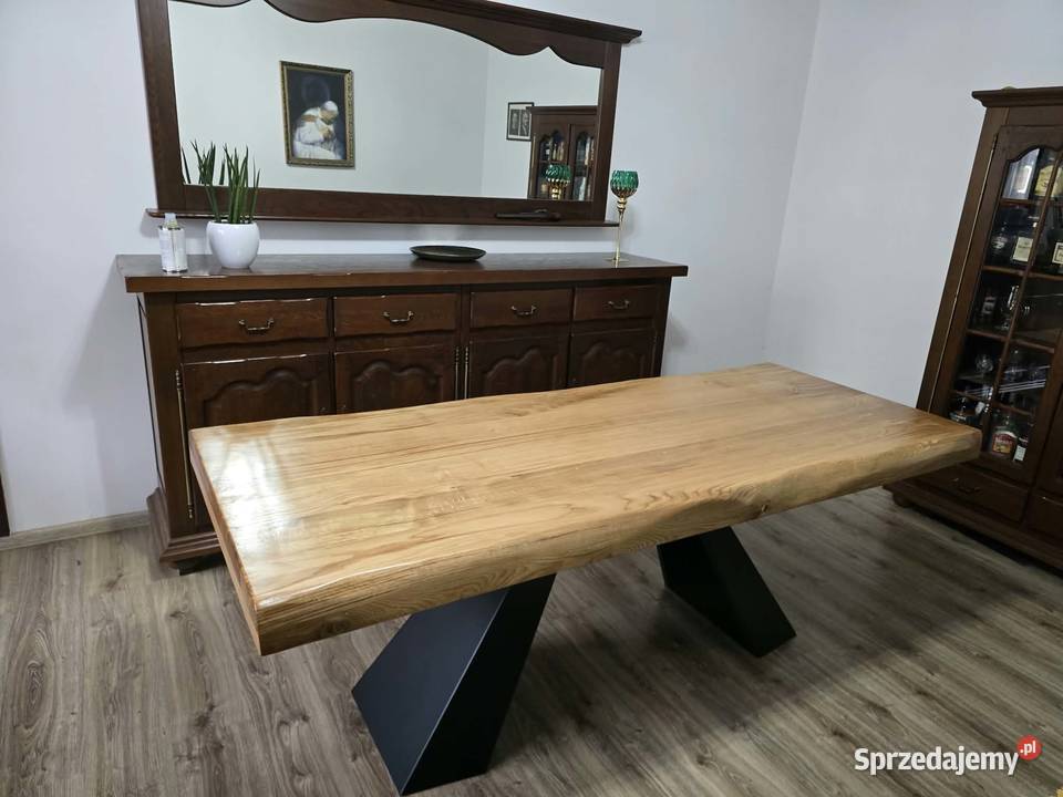 Stół dębowy masywny gruby blat do jadalni salonu pomorskie Chojnice sprzedam