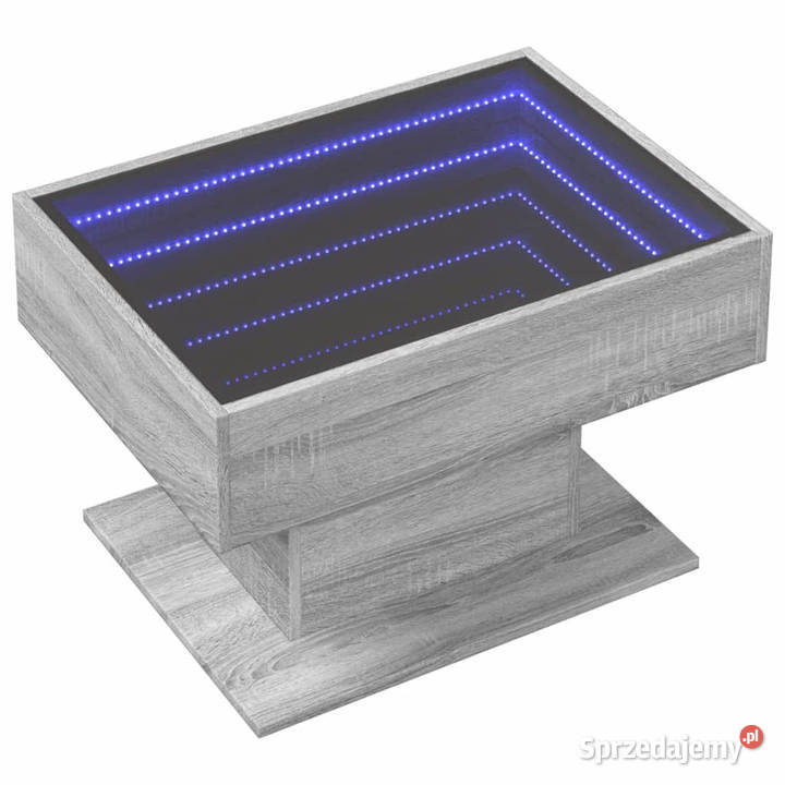Stolik kawowy z LED szary dąb sonoma 70x50x45 Meble Warszawa