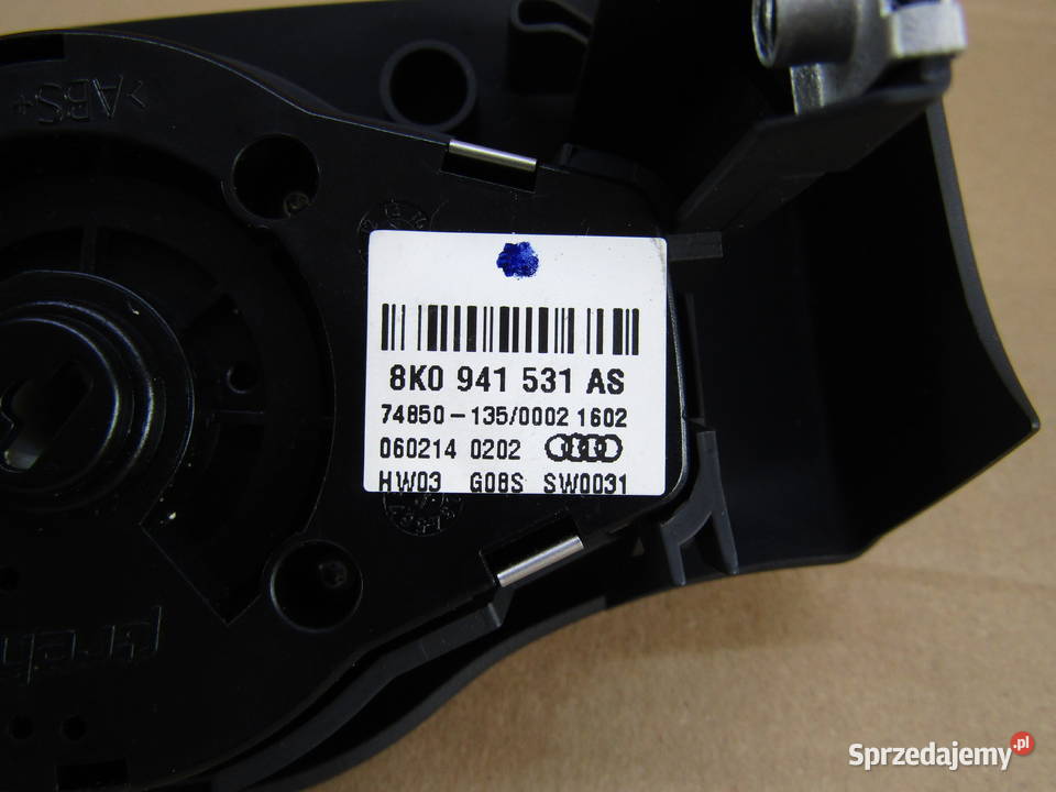 WŁACZNIK ŚWIATEŁ AUDI A5 8K0941531AS Rok produkcji 2014 Panele sterowania, przełączniki Części samochodowe łódzkie