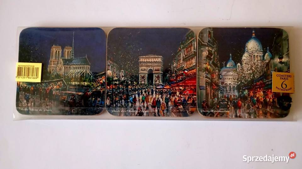 Podkładki pod szklanki z Paryża Warszawa