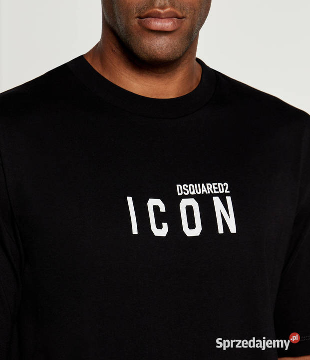 Tshirt bawełniany ICON Dsquared2 czarny L Rozmiar L podlaskie