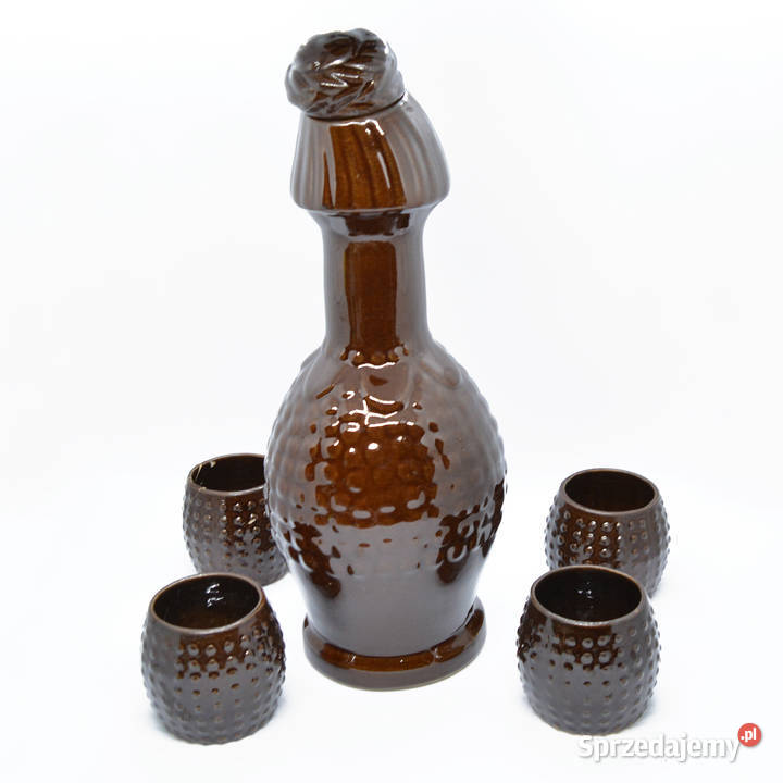 Ceramiczna karafka i kieliszki Bolesławiec mazowieckie