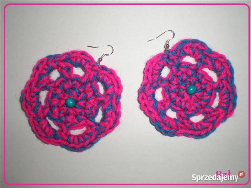 Kolczyki melanż różniebieski hand made Łódź