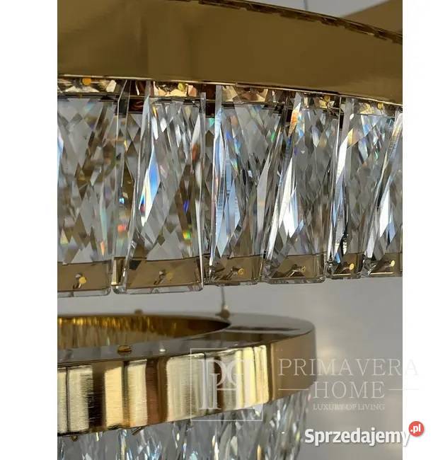 Żyrandol kryształowy złoty designerski ring Warszawa sprzedam