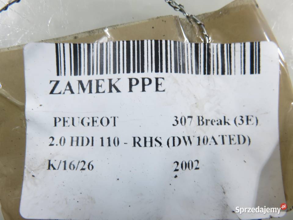 ZAMEK PRAWY PRZEDNI PEUGEOT 3076 PIN sprzedam