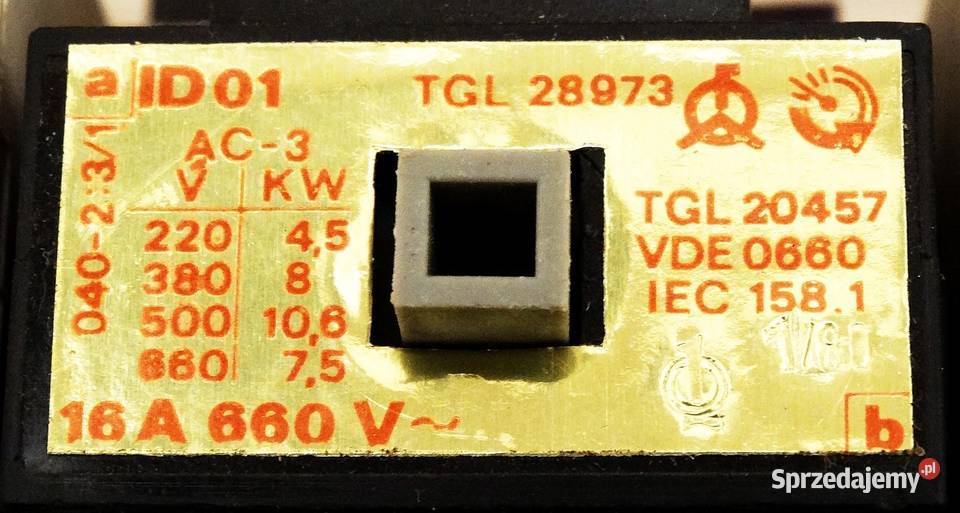 Stycznik mocy ID 01 firmy EAW 16 A 660 V 50 Hz z śląskie Gliwice