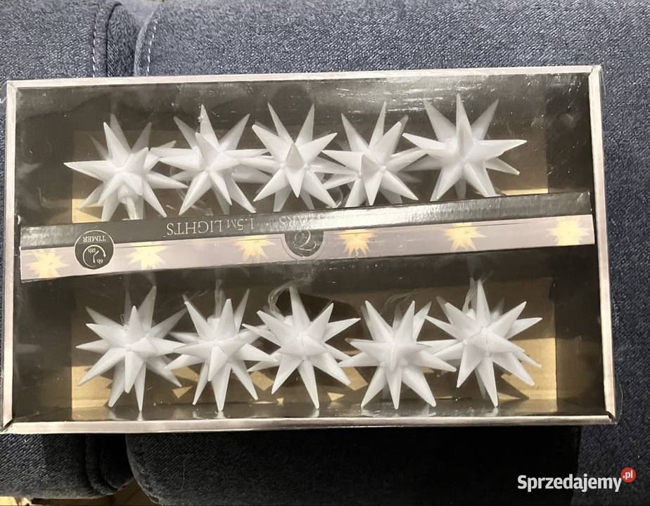 Girlanda LED 15 m 10 Gwiazdek Białe Złote Ciepła Kraków sprzedam