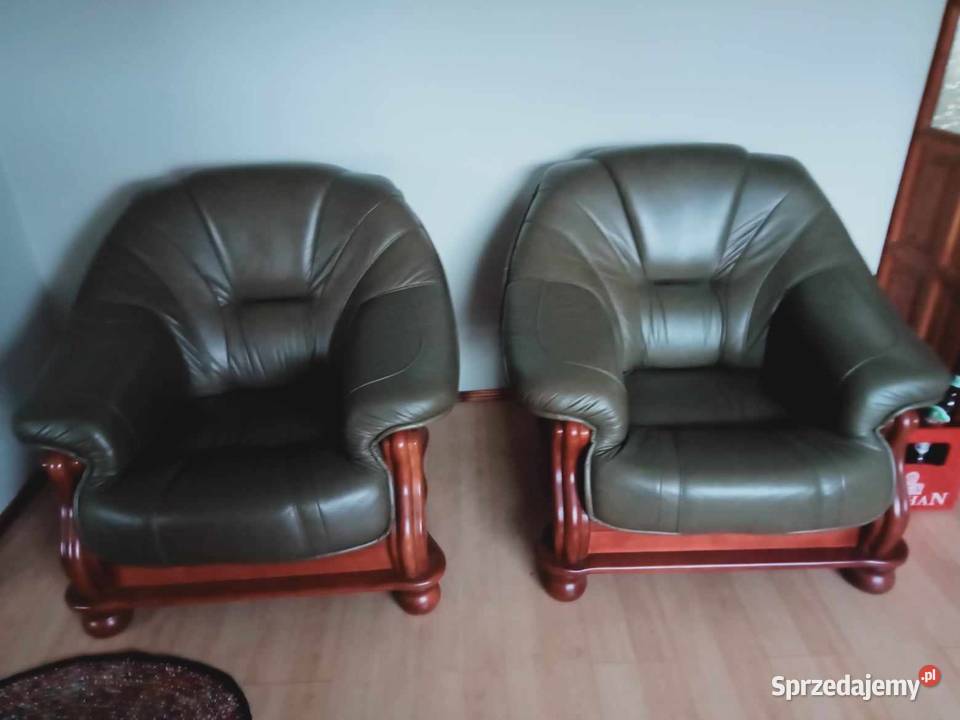 Komplet mebli z prawdziwej skóry lubelskie Opole Lubelskie sprzedam