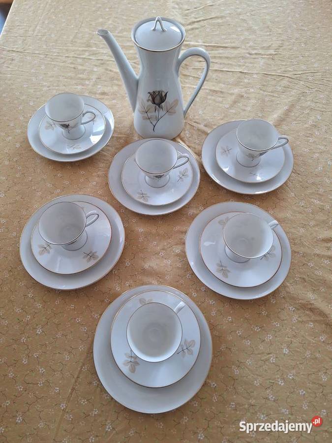 Serwis kawowy Rosenthal Schattenrose porcelana pomorskie