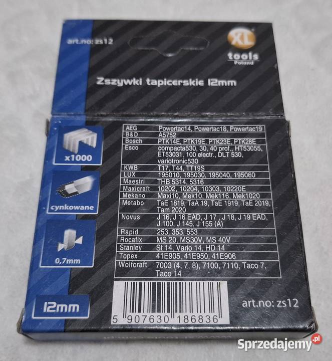 Zszywki tapicerskie 12mm uniwersalne 1000 Pozostałe Czeladź