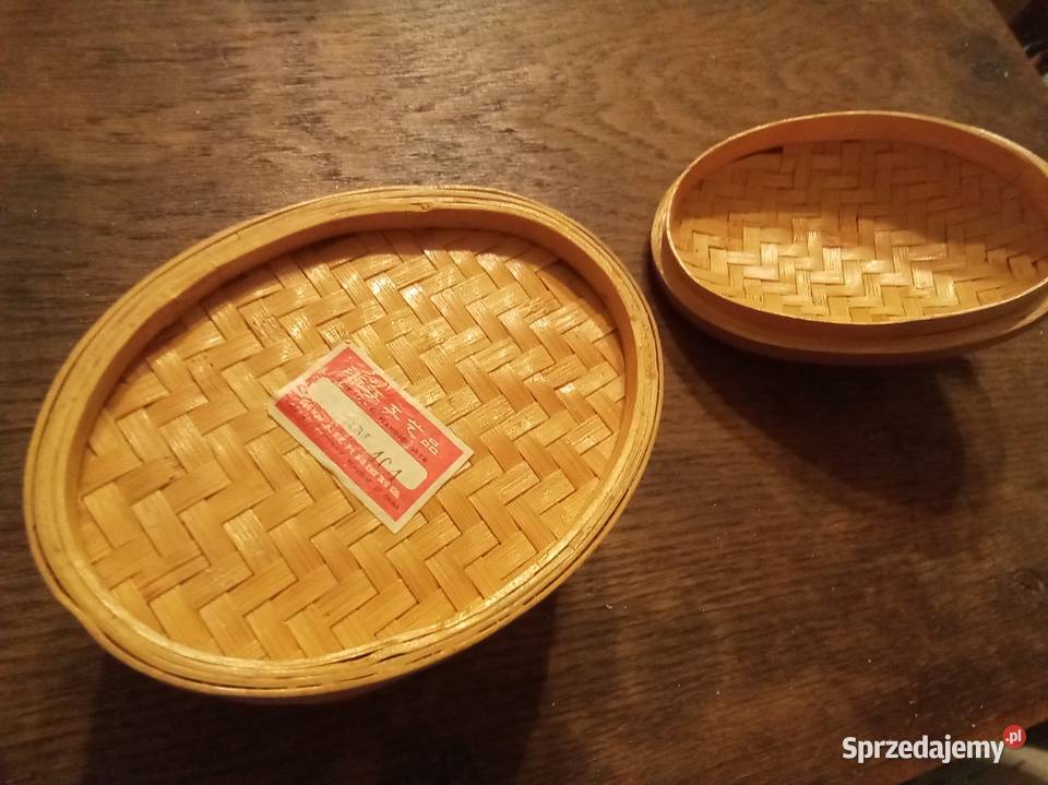 Stary wiklinowy pojemnik z kaczką Vintage Rękodzieło Warszawa
