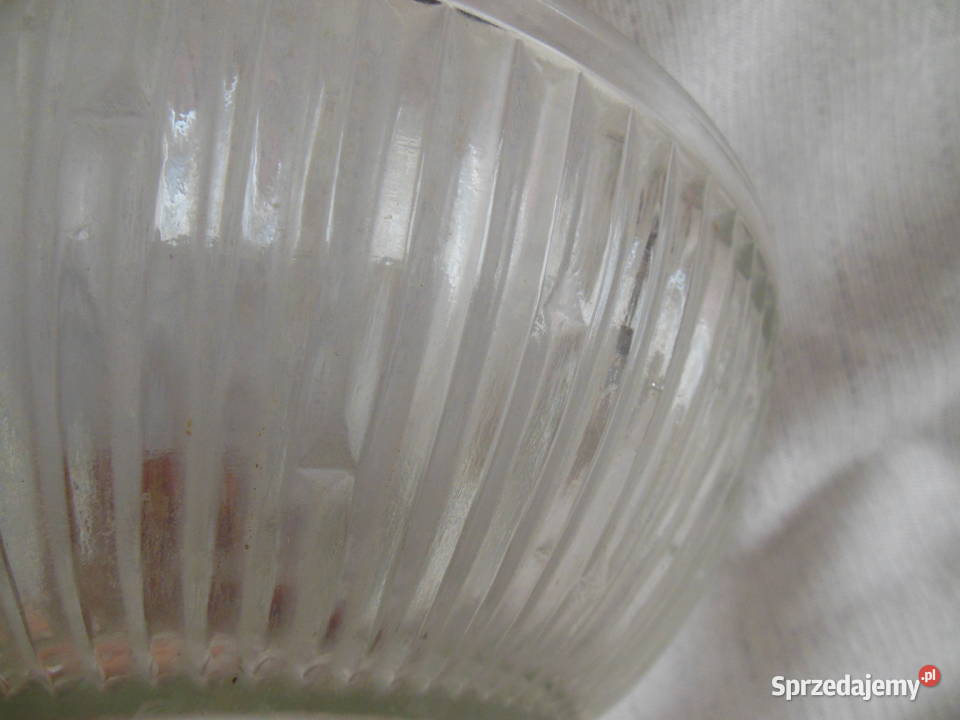 Salaterka duża szklana paskowana PRL