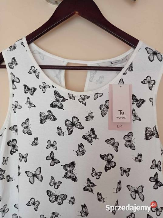 Nowa bluzka w motyle bez rękawa Hajnówka