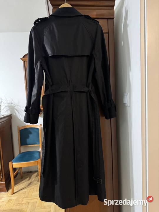 Płaszcz damski XS trencz czarny Massimo Dutti z Inny materiał Częstochowa