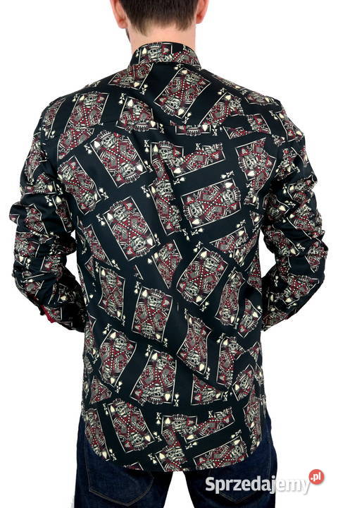 DANIEL BESSI Koszula Męska Fb045 Czarna KARTY