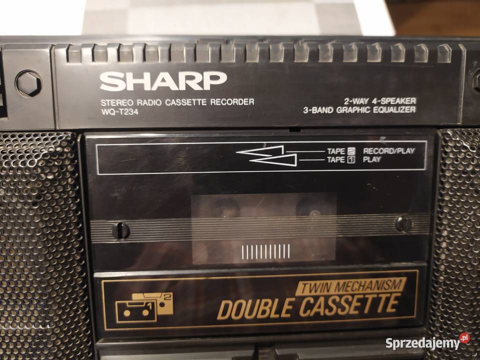 Radio Magnetofon 2 Kasetowy SHARP WQT234 Unikat Magnetofony Sulęcin