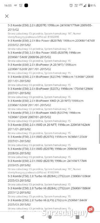 Klocki hamulcowe Opel Vectra C signum Astra saab osobowe