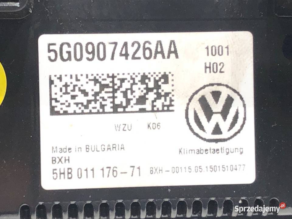 PANEL STEROWANIA NAWIEWU VW GOLF VII 5G0907426AA