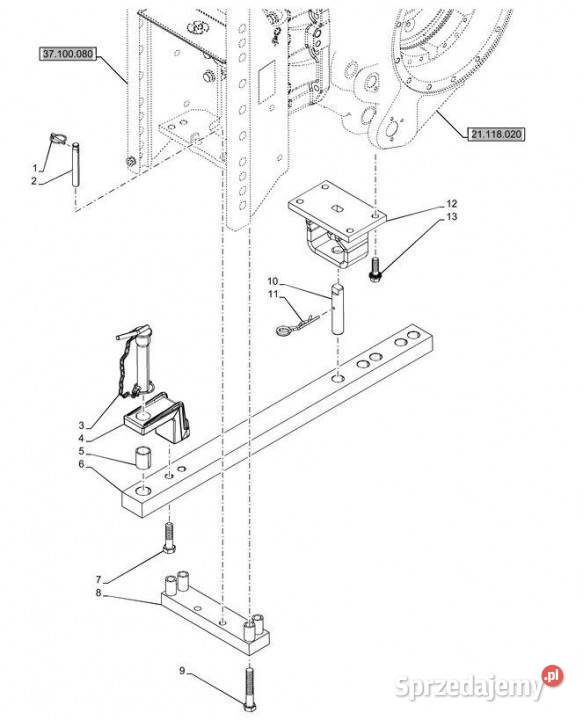 Holland T6090 T6070 Zaczep 1152mm l 47691082 Jastrzębniki sprzedam