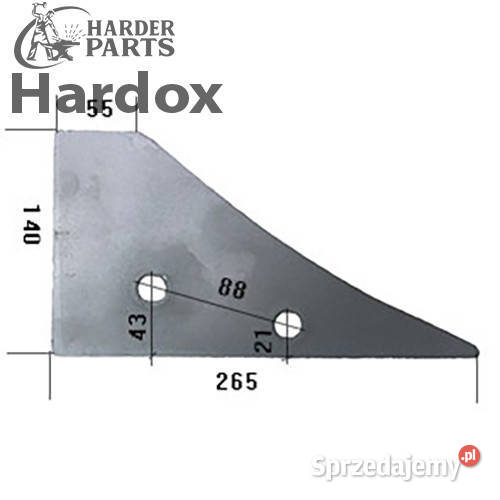 Płoza przednia HARDOX 93071005L części do pługa Suwałki