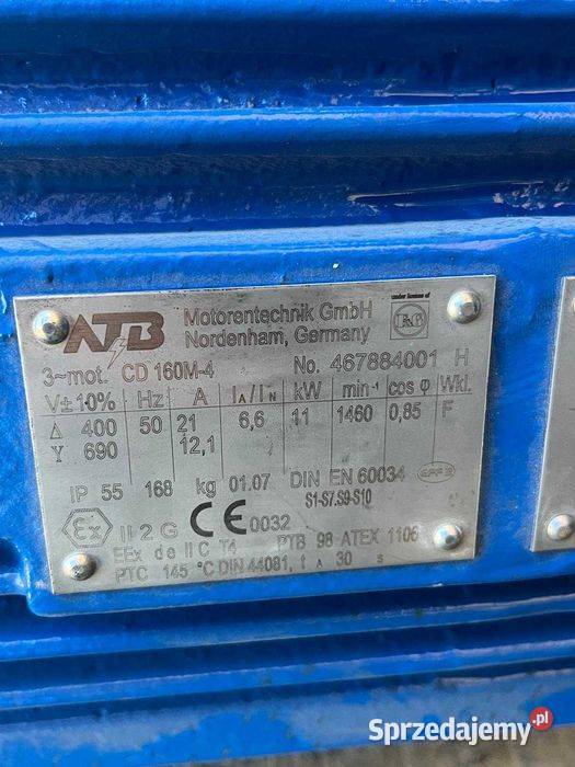 Silnik Przeciwwybuchowy ATB 11 kW 1460 obrmin Ex wielkopolskie Tuliszków
