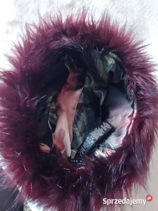 TED BAKERFutrzana bordowa czapka zimowa z małopolskie Kraków