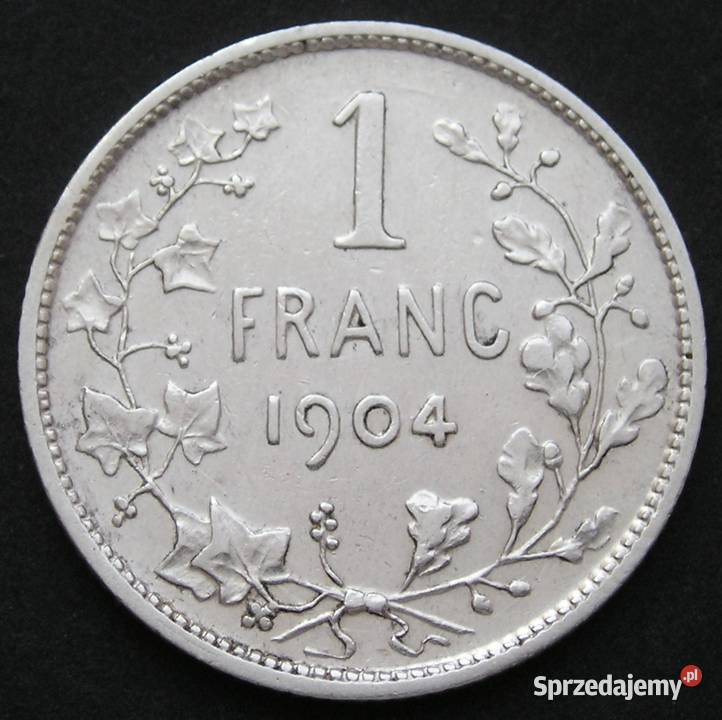 BELGIA 1 FRANK 1904 LEOPOLD II SREBRO łódzkie Łódź