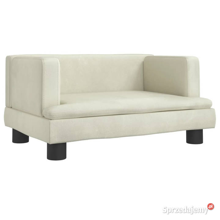 Sofa dzieci kremowa 60x40x30 aksamit WM3196323