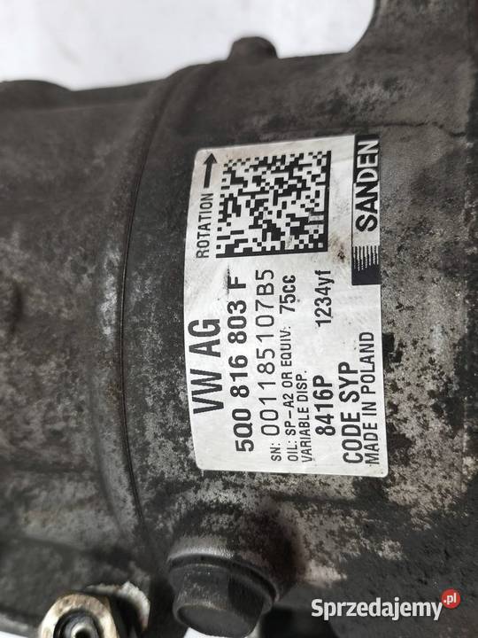 SPRĘŻARKA KLIMATYZACJI 5Q0816803F 10 MPI Skoda