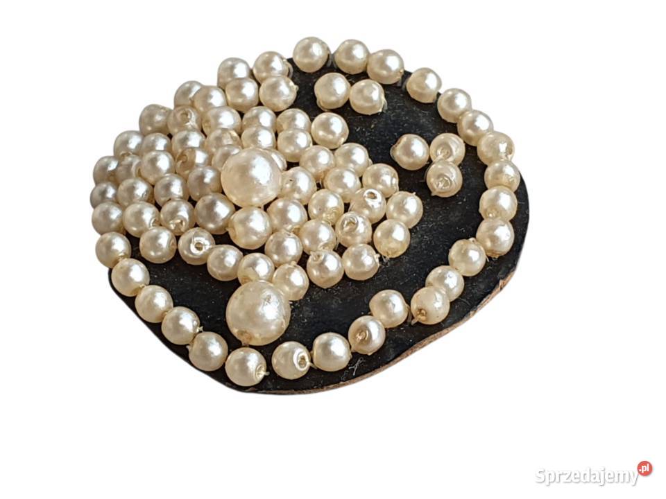 Stara zapinka przypinka oznaka brożka z perłami Cieszyn