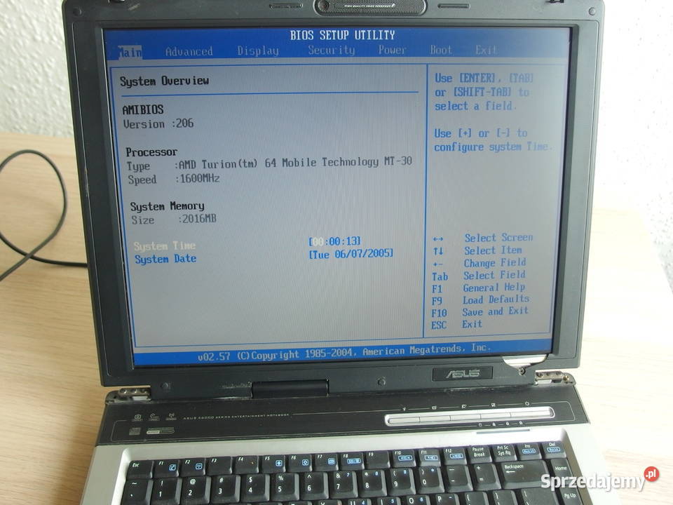 Laptop ASUSA6000 A6500U AMD Turion MT30 2GB RAM Asus Orzesze