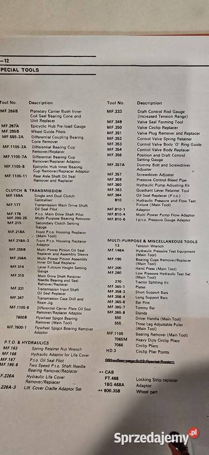 Mam do sprzedania katalog napraw i części do małopolskie Nowa Góra