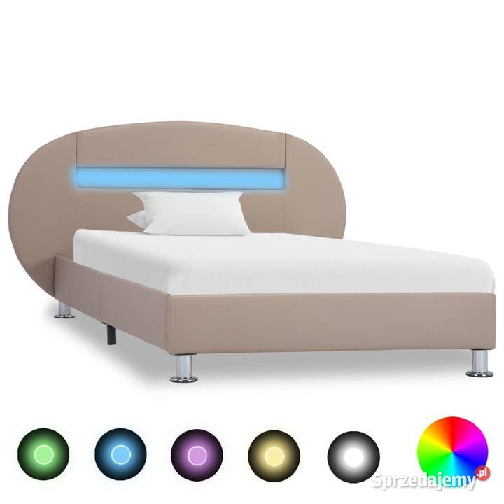 vidaXL Rama łóżka z LED, cappuccino, 285445