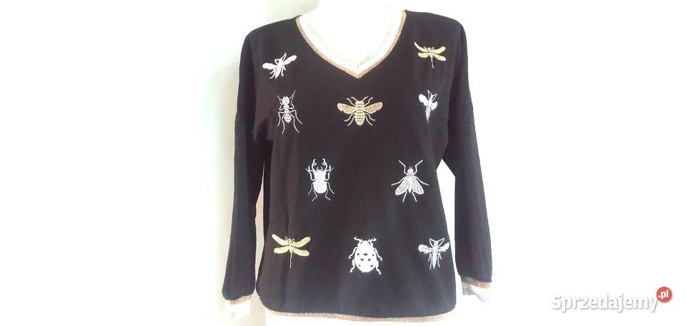 Bluza czarna Bluzka r 38 Elegancka rękaw 78 NOWA Białystok