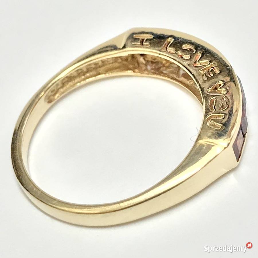 Złoty pierścionek 585 14K I LOVE YOU Kocham Cię mazowieckie Warszawa