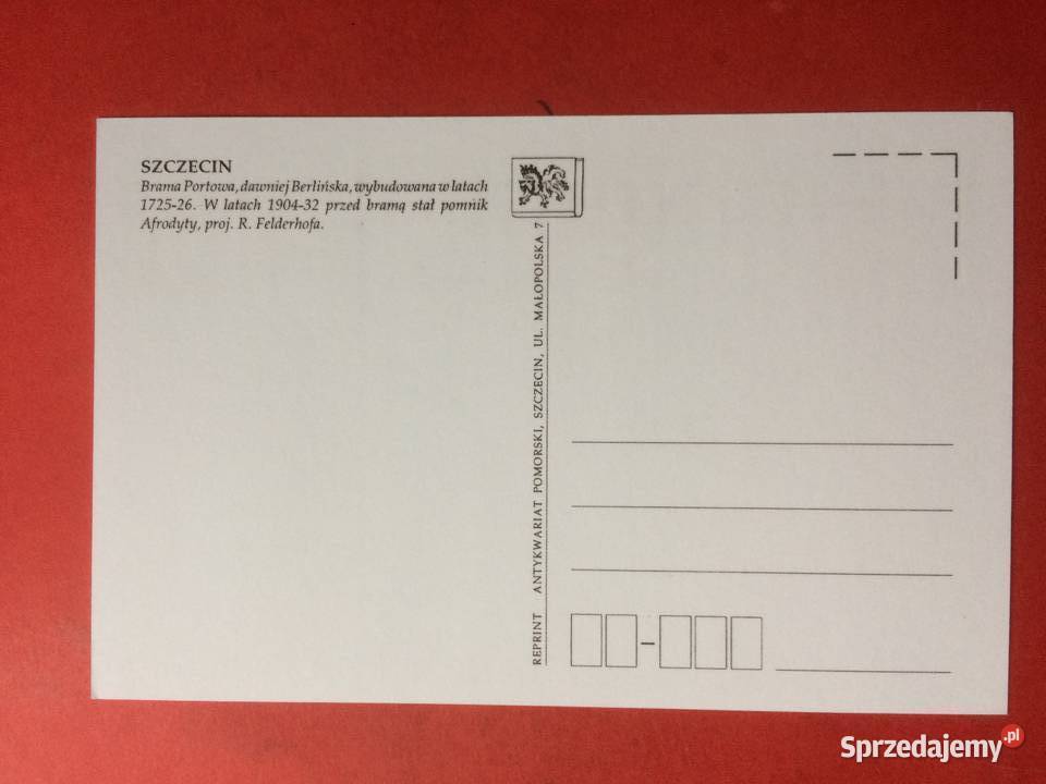 825 Reprint Brama Portowa Stettin Szczecin