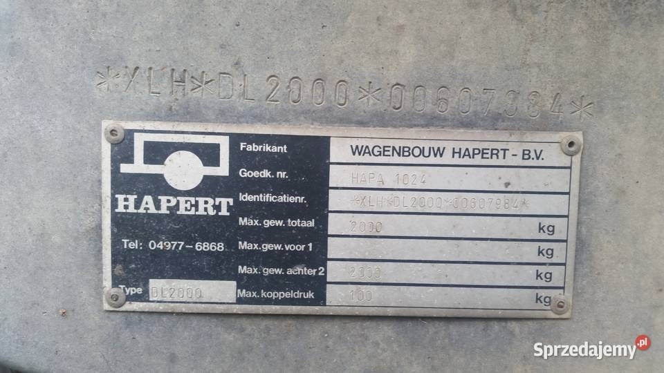 przyczepa laweta HAPART hds ręczny Starcza