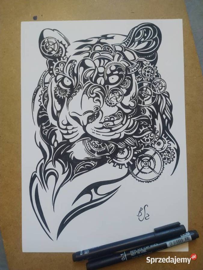 Rysunek tygrys cienkopis blok t A4 250 gm2 Warszawa