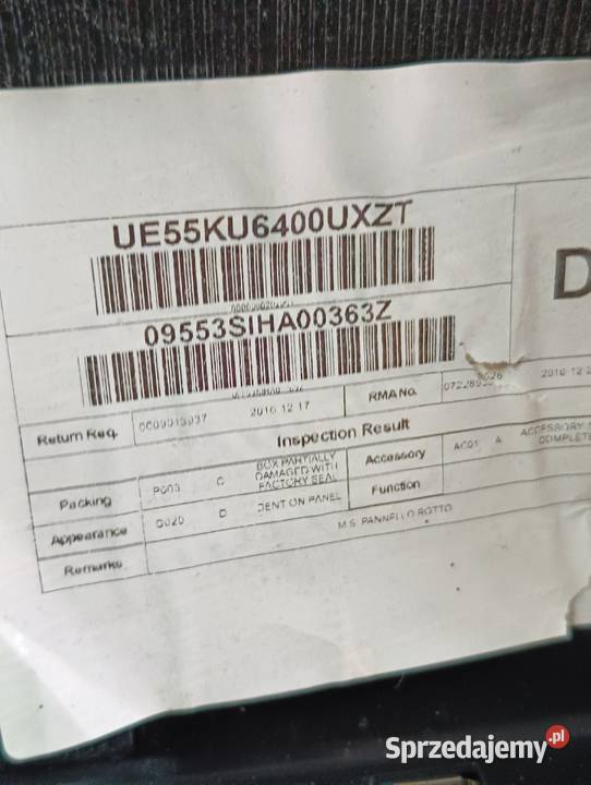telewizor samsung ue55ku6400 Poznań sprzedam