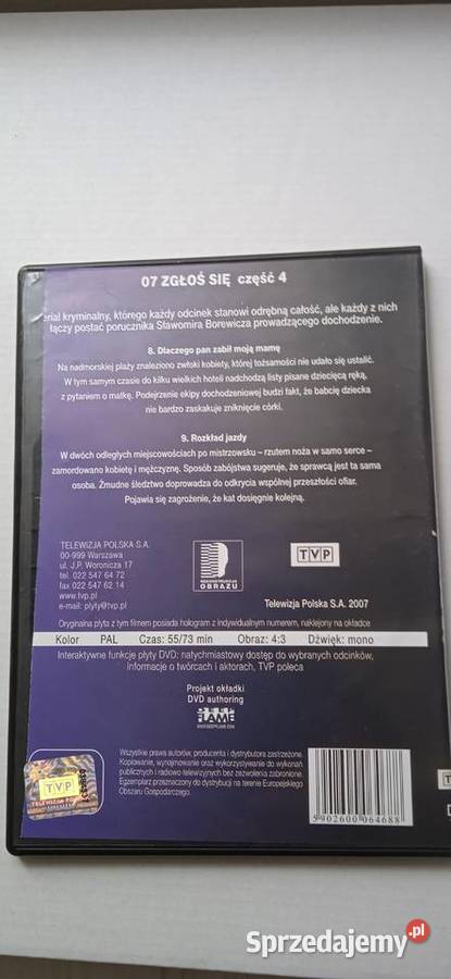 07 ZGŁOŚ SIĘ części 1 2 3 4 5 pięć płyt DVD Bydgoszcz