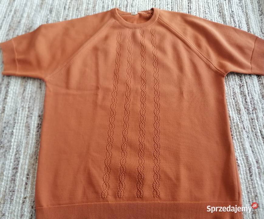Bluzka z bistoru brązowarękaw krótki Rozmiar 38(M) Odzież damska Łódź