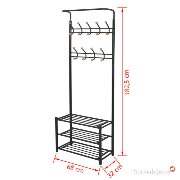 vidaXL Wieszak na ubrania z półkami na buty mazowieckie Warszawa
